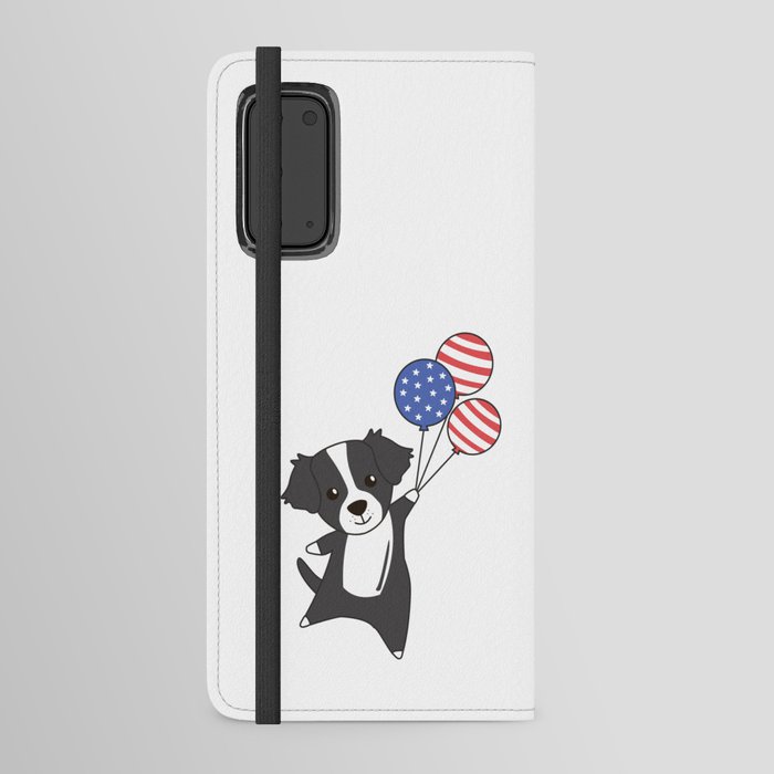 Border Collie Flies Balloons Usa Animals Dogs Android Wallet Case