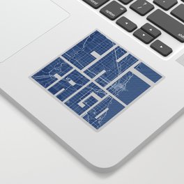 Chicago City Map of the United States - Blueprint Sticker