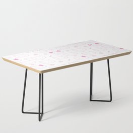 Pink Doodle Kitten Faces Pattern Coffee Table