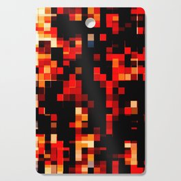 geometric pixel square pattern abstract background in red brown Cutting Board