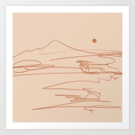 Line Mountain Sunset. Art Print