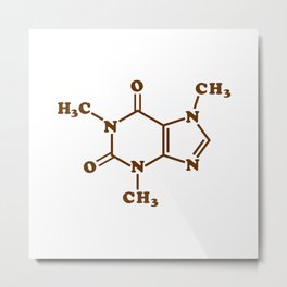 Caffeine Molecular Chemical Formula Metal Print