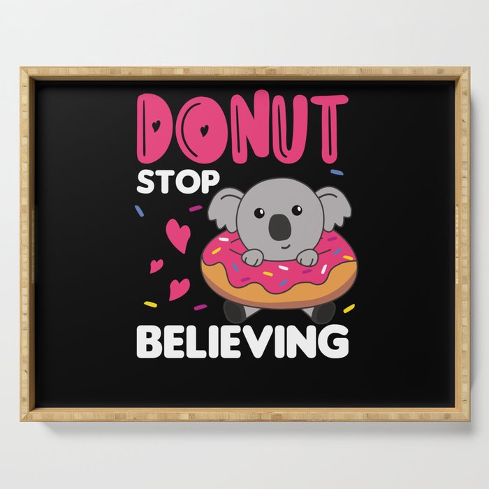 Cute Koala Funny Animals In Donut Pink Serving Tray