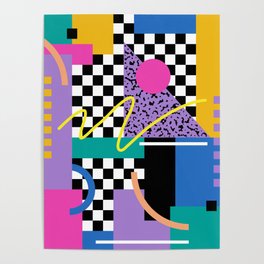 Memphis pattern 101 - 80s / 90s Retro Poster