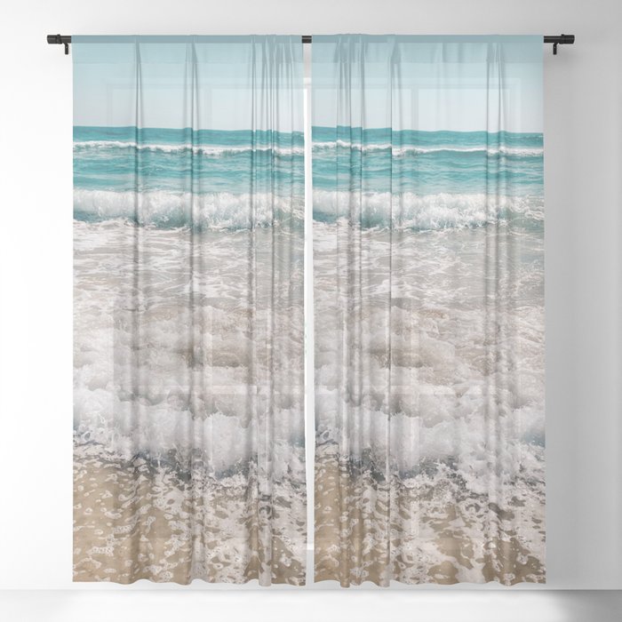 Ocean Waves At San Onofre Beach  Sheer Curtain