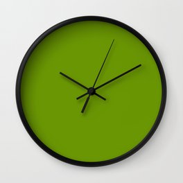 Solid Color LIME RIND Wall Clock | Digital, Green, Spring, Pattern, Grass, Minimalist, Basic, Modern, Garden, Graphicdesign 