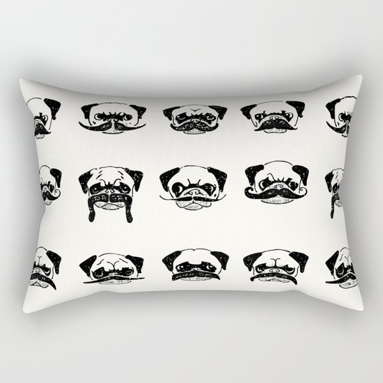Moustaches of The Pug Rectangular Pillow