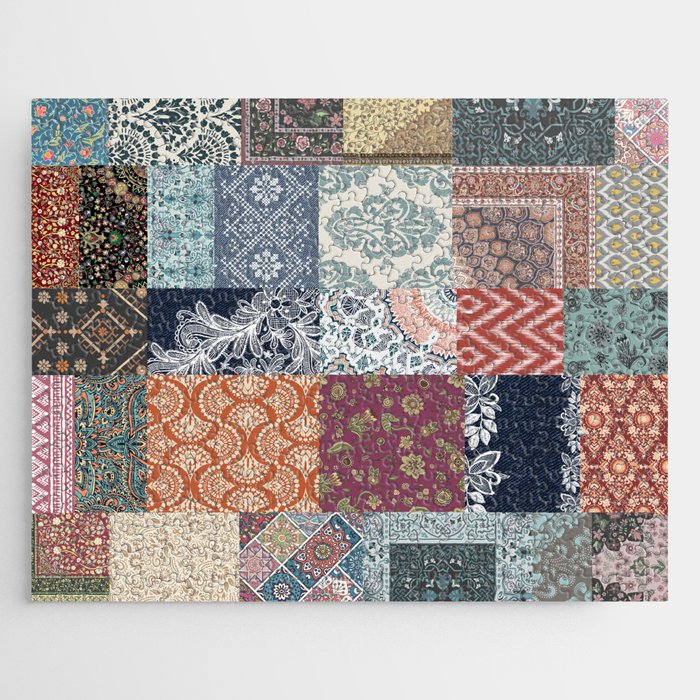 Rustic Boho Gypsy Patchwork Jigsaw Puzzle