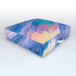 Blue Painting Pattern Design Outdoor Floor Cushion