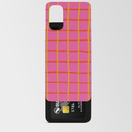 Bold Pink Retro Modern Kids-Core Checkered Plaid  Android Card Case