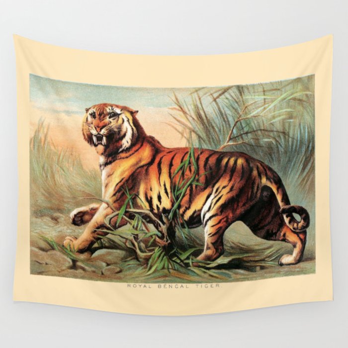 Vintage tiger tapestry deals