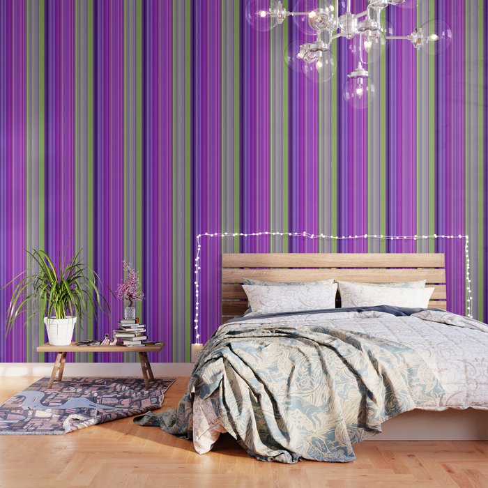  Lime, Purple Stripes Wallpaper