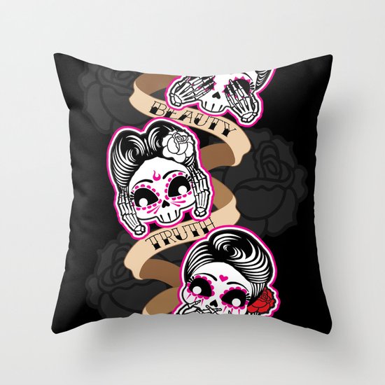 Wise Skulls Throw Pillow