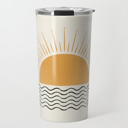 Sunrise Ocean -  Mid Century Modern Style Travel Mug