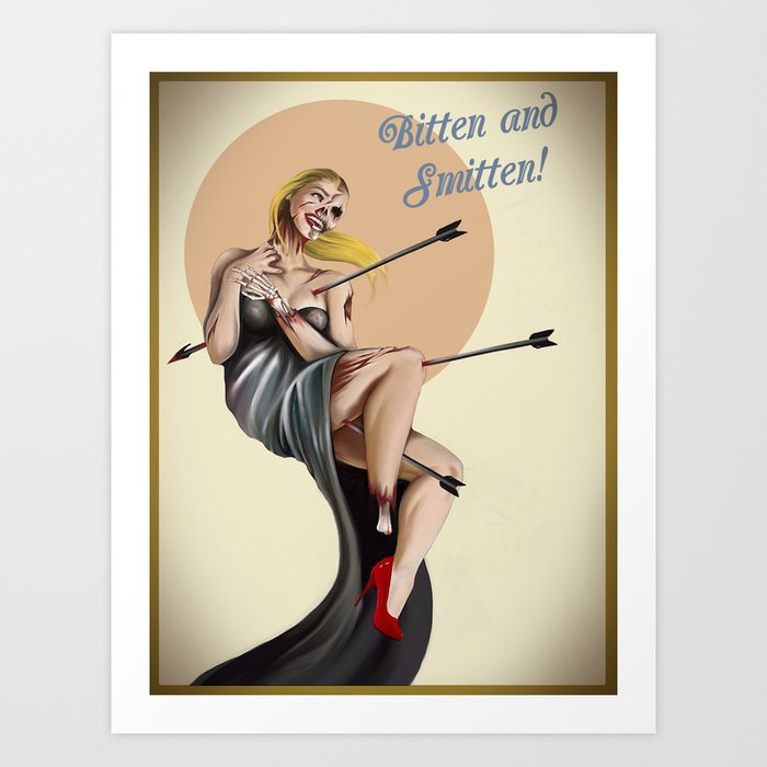 Vintage Zombie Pinup Art Print By Christopherstoll Society6