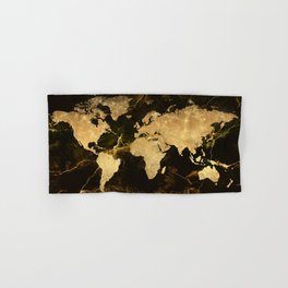 world map marble 5 Hand & Bath Towel