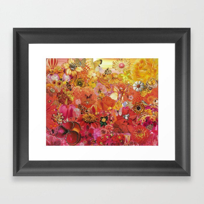 Pink Coral Yellow 2015 Framed Art Print