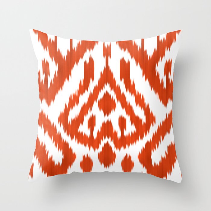 Orange ikat online pillow