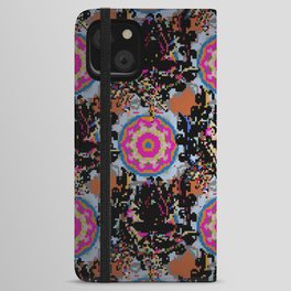 Varicolored vintage seamless illustration. Tropical seamless pattern with many abstract flowers.  iPhone Wallet Case