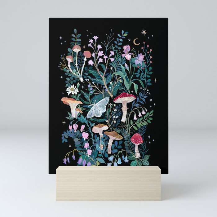 Night Mushrooms Mini Art Print