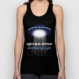 Never Stop Looking Up - Outer Space Galaxy Solar System Unisex Tank Top