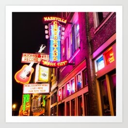 Music City Neons Of Nashville Tennessee 1x1 Art Print
