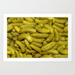 Baby Garlic Dill Pickles Food Pattern Photograph Art Print