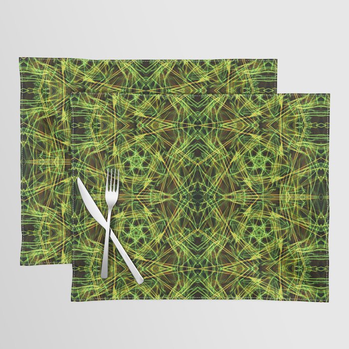 Liquid Light Series 71 ~ Colorful Abstract Fractal Pattern Placemat