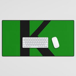 K MONOGRAM (BLACK & GREEN) Desk Mat