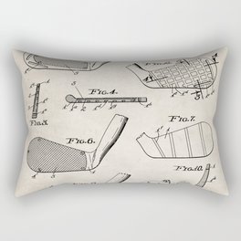 Golf Clubs Patent - Golfing Art - Antique Rectangular Pillow