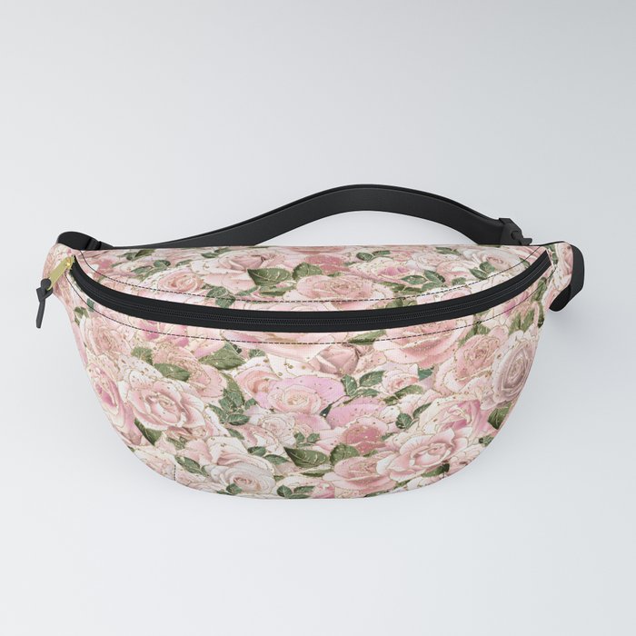 Blush Pink Gold Glam Roses Fanny Pack