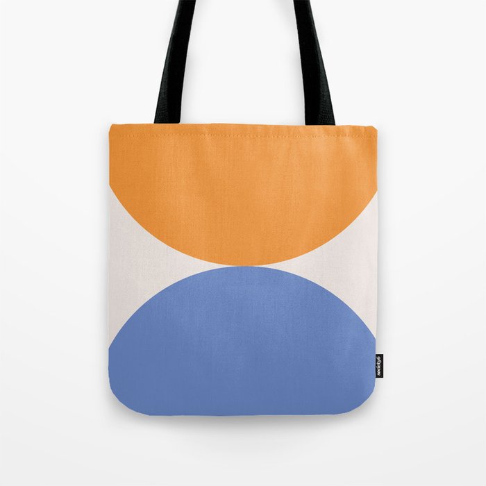 Blue & Orange Marine Circles Colorblock Pattern Tote Bag