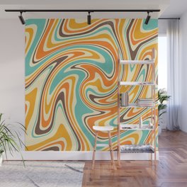 Groovie Retro 70s Swirl Spiral Colorful Wall Mural