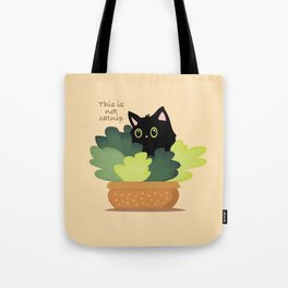 Cat Illustration - Funny Cat - Sneaky  Cat - Cat Plant - Cat Lover Tote Bag