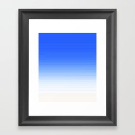 Sky Blue White Ombre Framed Art Print