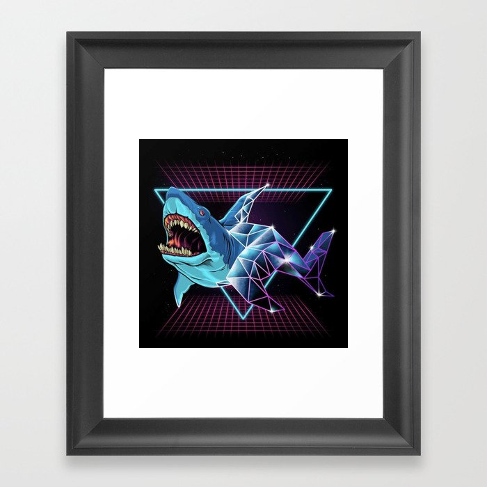 Shark 80s  Framed Art Print