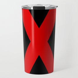 Letter X (Red & Black) Travel Mug