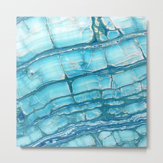 Blue onyx marble Metal Print