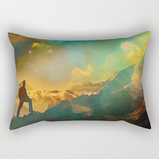 Vibrant Space Hiker Rectangular Pillow
