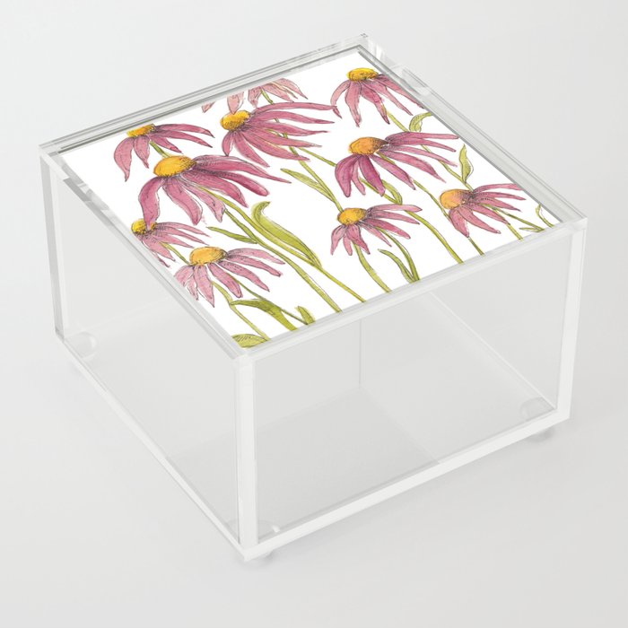 Wild Echinacea Blooms Acrylic Box