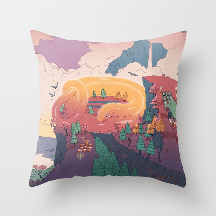 The creature of the mountain Throw Pillow