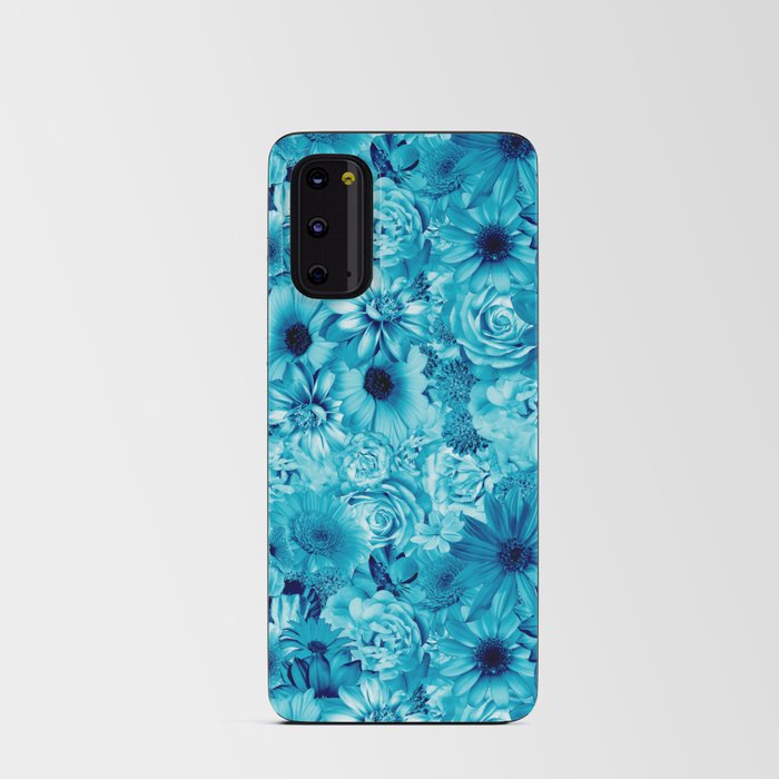 mystery blue floral bouquet aesthetic cluster Android Card Case
