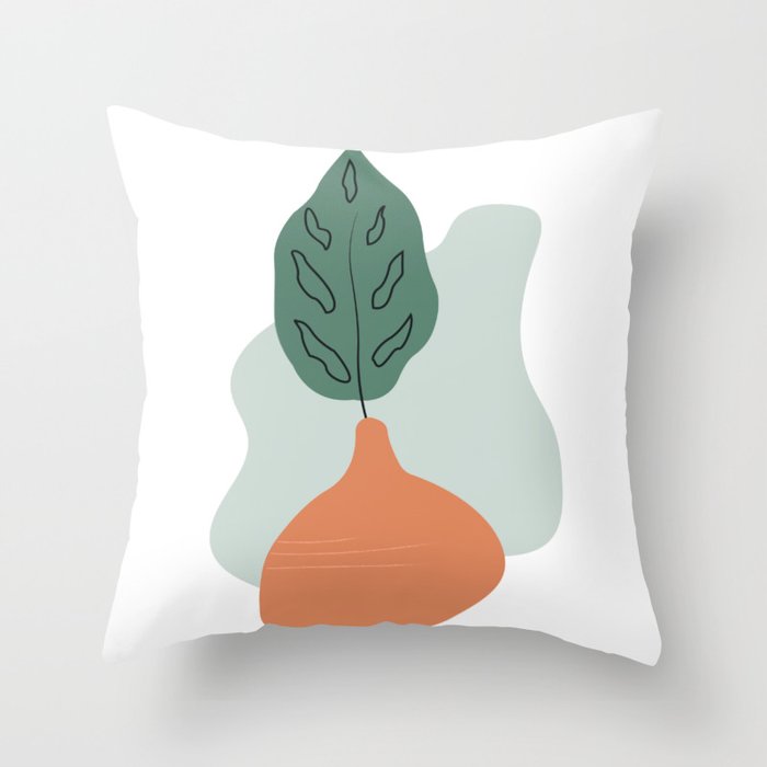 boho vase Throw Pillow