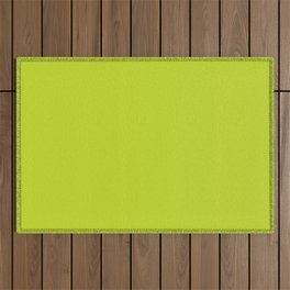 Bright High Vis Lime Green Yellow Solid Color Parable to Pantone Lime Punch 13-0550 Outdoor Rug