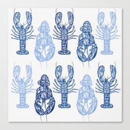Hygge Pattern Lobster Canvas Print