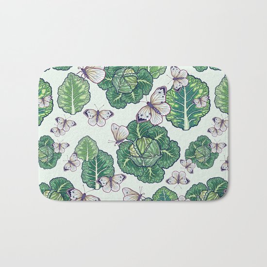 butterflies in the garden Bath Mat