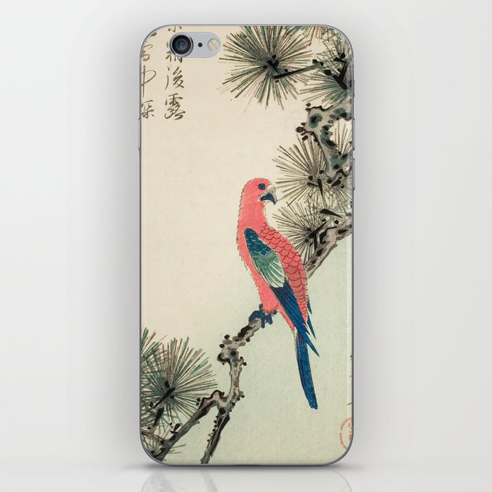 Macaw on a pine branch - Utagawa Hiroshige iPhone Skin