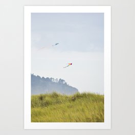 Kites Long Beach International Kite Festival Flying Flight Beach Dunes Washington Landscape Fantasy Pacific Ocean Art Print