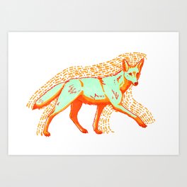 Psychadelic Coyote Art Print