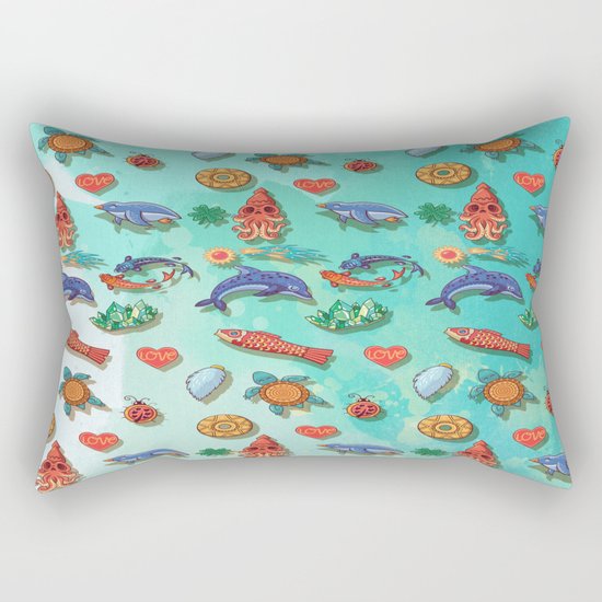 Acuarela animals 2 pattern Rectangular Pillow